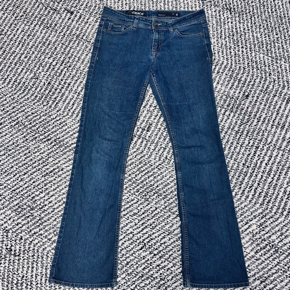 Jordache - Vintage, Dark Rinse, Stretch, Boot Cut Jeans Women’s SZ 4 - Picture 2 of 4